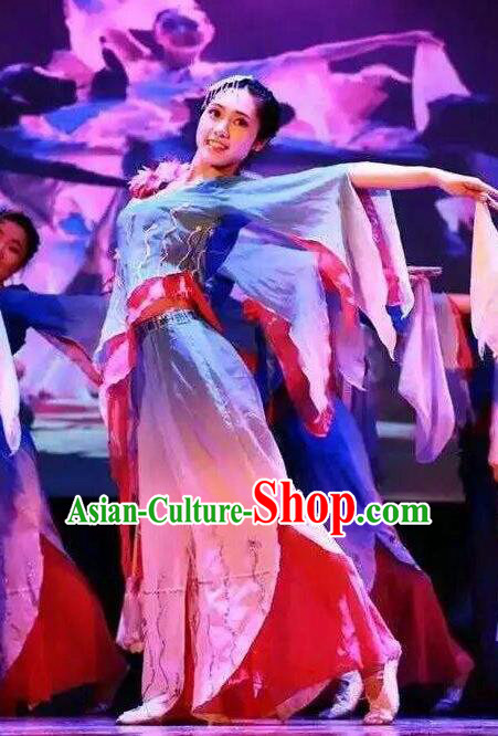 Misty Memories Chinese Classical Dance Stage Show Dress Traditional Folk Dance Costume for Women