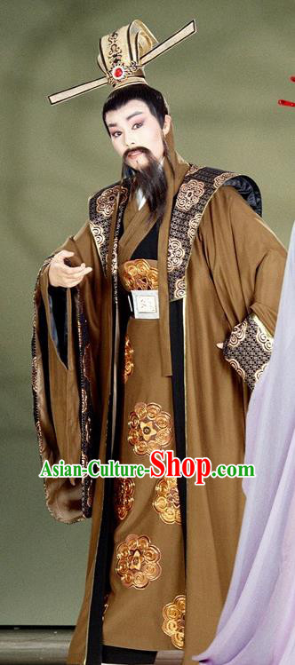 Hedda or Aspiration Sky High Chinese Yue Opera Elderly Male Garment and Headwear Shaoxing Opera Old Man Costumes Apparels