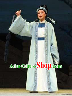 Chinese Yue Opera Scholar Garment and Hat The Magnificent Mayor Shaoxing Opera Xiaosheng Young Male Apparels Costumes