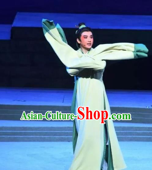 A Song of The Travelling Son Chinese Yue Opera Xiaosheng Apparels and Headwear Shaoxing Opera Young Male Garment Scholar Costumes