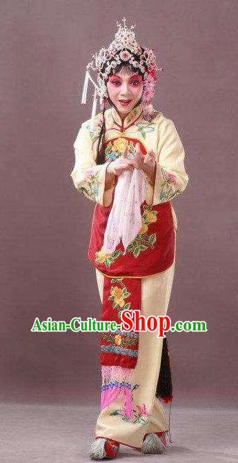 Chinese Peking Opera Young Female Sun Yujiao Costumes Apparels and Headdress Pick Up the Jade Bracelet Yue Opera Hua Tan Dress Garment