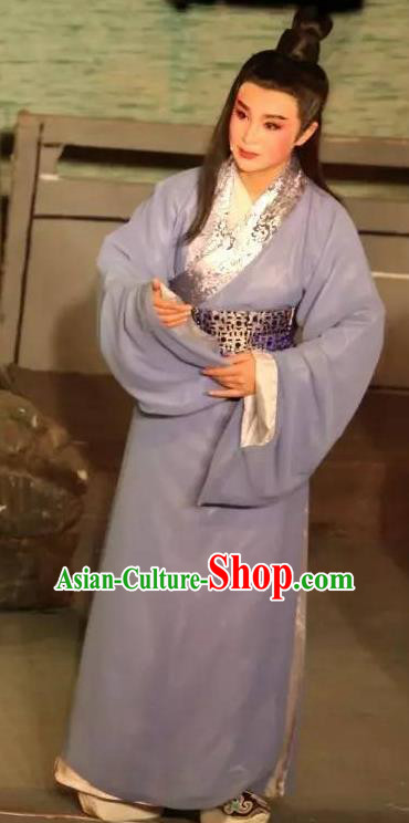 Chinese Yue Opera Scholar Baihua River Liu Wenlong Costumes and Headwear Shaoxing Opera Xiaosheng Young Male Garment Apparels