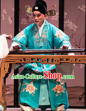 Chinese Classical Kun Opera Young Men Apparels Pipa Ji Peking Opera Niche Garment Scholar Costumes and Headwear