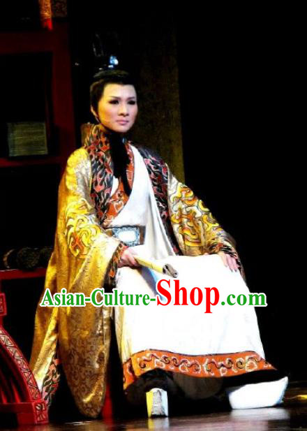 Chinese Classical Kun Opera Prince Apparels The Story of Pipa Peking Opera Garment Young Men Costumes and Headpiece