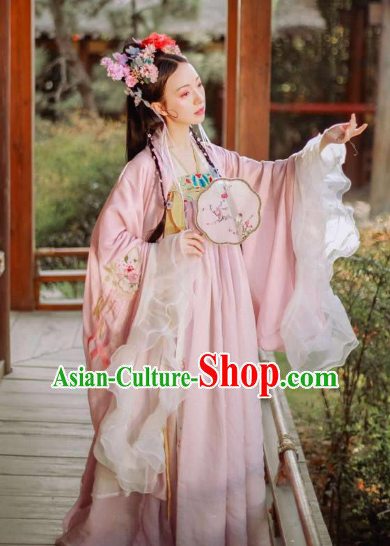 Traditional Chinese Tang Dynasty Royal Princess Historical Costumes Ancient Noble Lady Hanfu Dress Garment