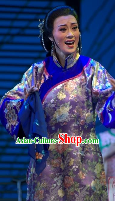 Chinese Shaoxing Opera Wisp of Hemp Elderly Female Dress and Headpieces Yue Opera Costumes Old Dame Garment Apparels