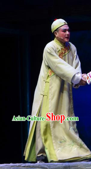 Chinese Yue Opera Young Male Garment Costumes and Headwear Jiujin Girl Shaoxing Opera Scholar Robe Apparels