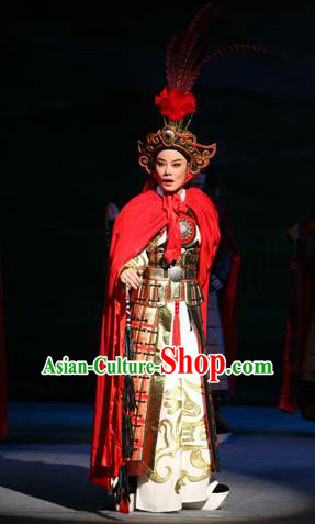 Chinese Yue Opera General Armor Apparels Costumes and Headwear Da Mo Li Ge Shaoxing Opera Young Male Zhangsun Sheng Garment