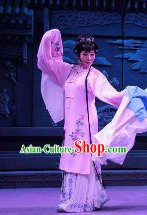 Coriolanus and Du Liniang Chinese Shaoxing Opera Young Female Apparels and Headdress Yue Opera Hua Tan Actress Garment Dress Costumes