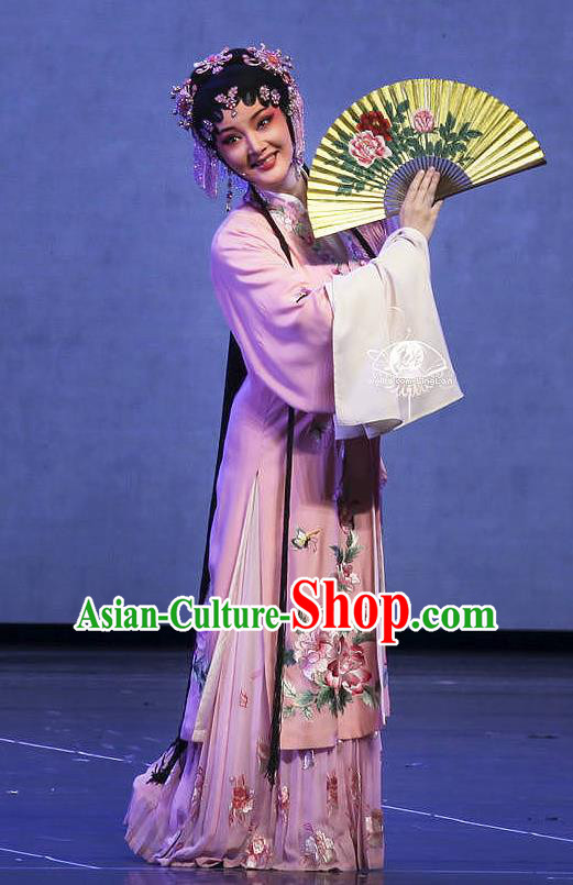 Coriolanus and Du Liniang Chinese Shaoxing Opera Noble Lady Apparels and Headdress Yue Opera Hua Tan Costumes Actress Dress Garment