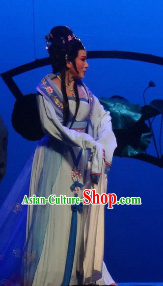 Chinese Shaoxing Opera Patrician Female Dress Shuang Fei Yi Apparels Yue Opera Hua Tan Garment Young Lady Costumes and Hair Accessories