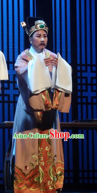 Chinese Shaoxing Opera Lao Sheng Costumes Yue Opera Shuang Fei Yi Garment Elderly Male Apparels and Hat