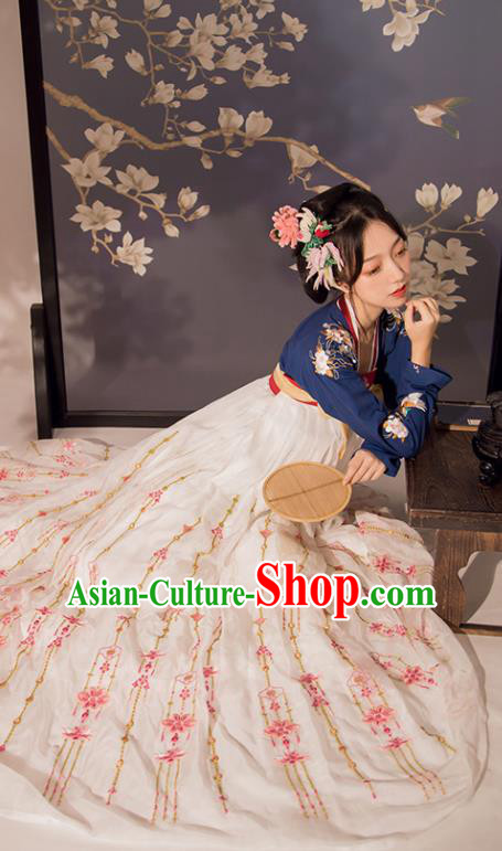 Chinese Ancient Embroidered Hanfu Dress Court Lady Historical Costumes Traditional Tang Dynasty Garment