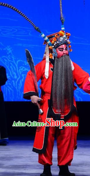 Chinese Classical Kun Opera Figurant Wusheng Apparels Injustice of Dou E Peking Opera Executioner Costumes and Headwear