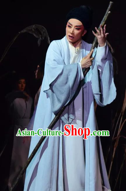 Chinese Yue Opera Scholar Apparels Costumes and Headwear Shaoxing Opera Xiaosheng Young Male Wang Yangming Garment