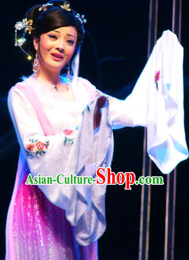 Chinese Shaoxing Opera Fox Fairy Garment Apparels Costumes and Headpieces Painted Skin Hua Pi Yue Hua Tan Xiao Xue Dress