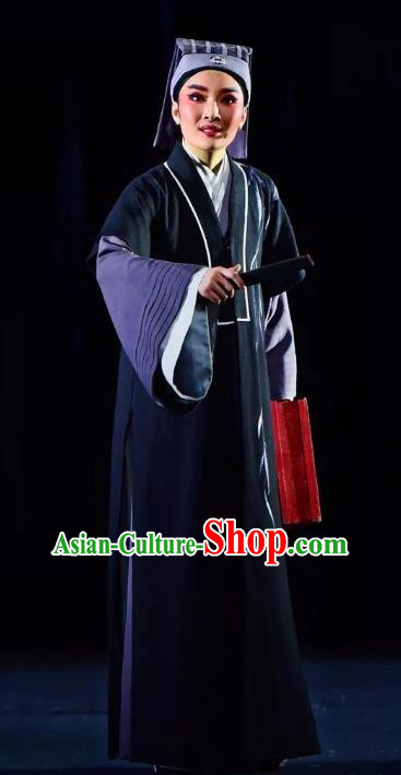 Chinese Yue Opera Xiao Xiao Chun Yu Niche Zhang Zhichen Costumes and Headwear Shaoxing Opera Apparels Young Male Garment