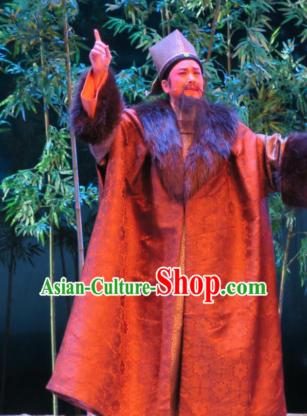 Chinese Yue Opera Landlord Physician Apparels Costumes and Headwear Ren Heart Medicine Shaoxing Opera Laosheng Elderly Male Garment