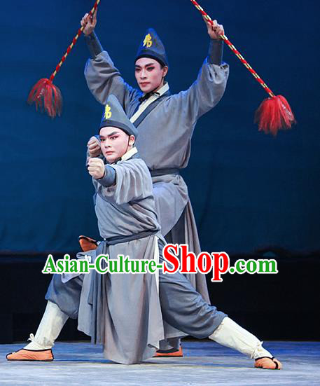 Legend of White Snake Chinese Yue Opera Wusheng Apparels Costumes and Headwear Shaoxing Opera Martial Male Monk Garment