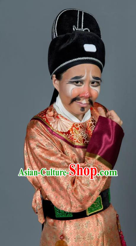Baozheng Tears Chinese Yue Opera Chou Role Apparels and Hat Shaoxing Opera Clown Garment Costumes