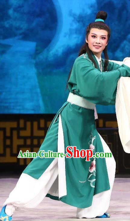 Hua Zhong Jun Zi Chinese Yue Opera Scholar Chen Kui Apparels and Headwear Shaoxing Opera Xiaosheng Garment Young Man Costumes