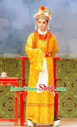 Hua Zhong Jun Zi Chinese Yue Opera Young Male Apparels and Headwear Shaoxing Opera Eunuch Garment Costumes