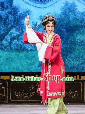 Chinese Shaoxing Opera Actress Dame Dress Apparels Costumes and Hair Accessories Yue Opera Hua Zhong Jun Zi Young Mistress Garment