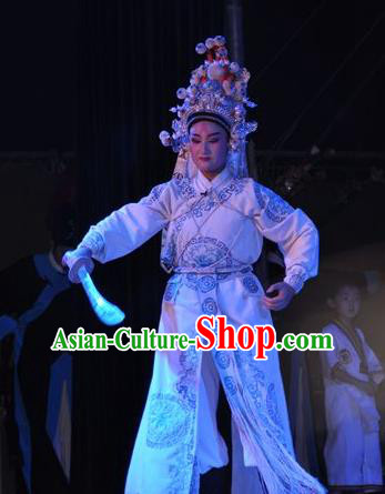 Tian Dao Zheng Yi Chinese Yue Opera Martial Man Costumes and Hat Shaoxing Opera Garment Takefu Wusheng Apparels