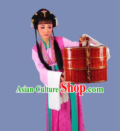 Chinese Shaoxing Opera Xiao Dan Dress Garment and Headdress Palm Civet for Prince Yue Opera Young Female Kou Zhu Apparels Costumes