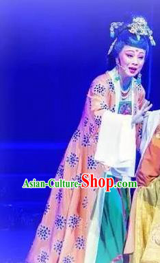 Chinese Shaoxing Opera Queen Dress Apparels Costumes and Hair Accessories Cang Sheng Yue Opera Noble Empress Garment