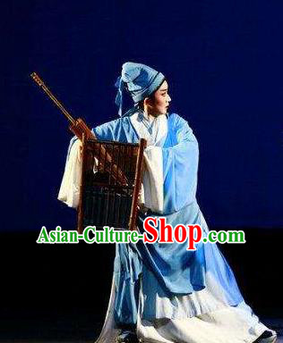 Chinese Yue Opera Xiaosheng Garment and Headwear A Chinese Ghost Story Shaoxing Opera Scholar Ning Caichen Young Male Apparels Costumes