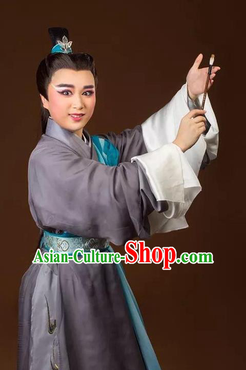 Seng Yao Chinese Yue Opera Xiaosheng Scholar Garment and Headwear Shaoxing Opera Young Male Niche Apparels Costumes