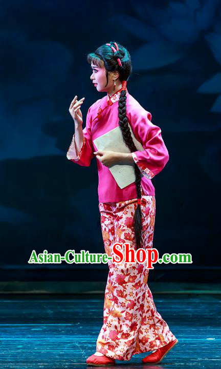 Chinese Shaoxing Opera Xiaodan Dress Apparels Costumes and Headpieces The Family Yue Opera Young Lady Ming Feng Garment