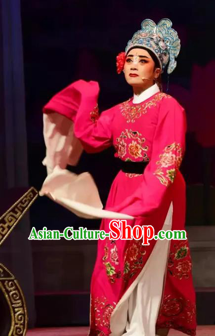 Yi Jian Zhong Qing Chinese Yue Opera Bully Yan Jun Garment and Headwear Shaoxing Opera Xiaosheng Young Male Apparels Costumes