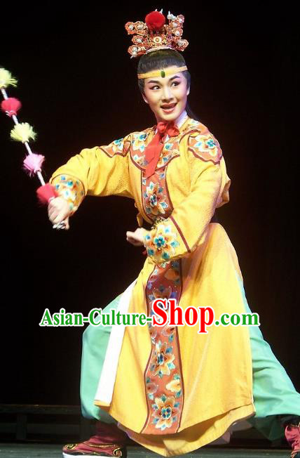 Chuan Qi Lang Zi Chinese Yue Opera Young Childe Wei Ying Garment and Headwear Shaoxing Opera Xiaosheng Apparels Costumes