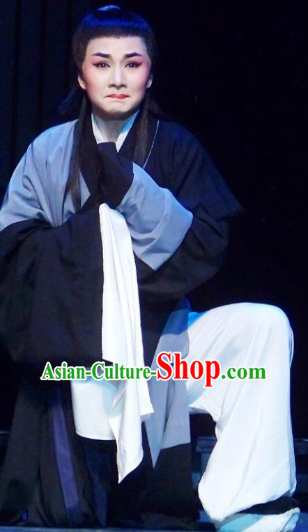 Chuan Qi Lang Zi Chinese Yue Opera Garment and Headwear Shaoxing Opera Young Male Wei Ying Apparels Poor Scholar Costumes