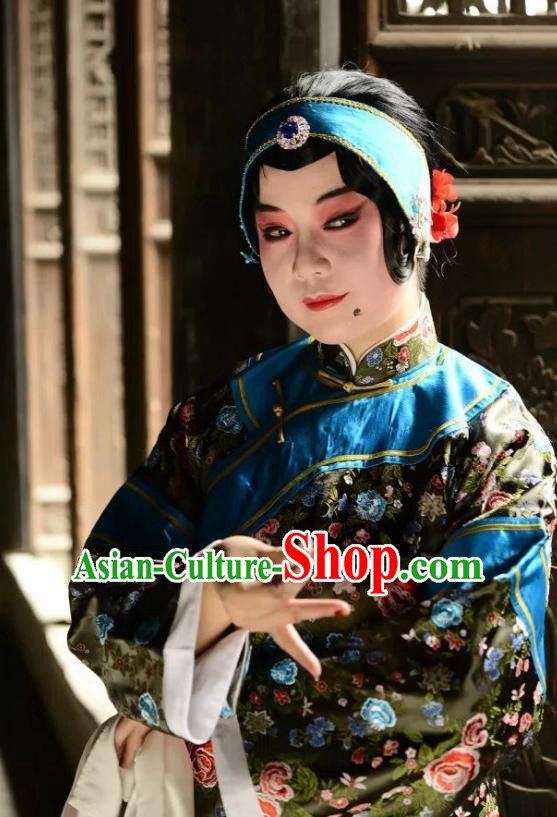 Chinese Kun Opera Female Matchmaker Wang Po Dress Costumes Apparels and Headdress Heros Kunqu Opera Elderly Woman Garment