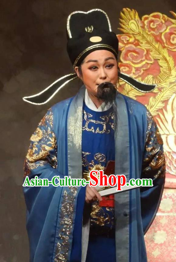 Chinese Yue Opera Laosheng Kuang Zheng Garment Clothing and Headwear Rong Hua Dream Shaoxing Opera Elderly Male Official Apparels Costumes