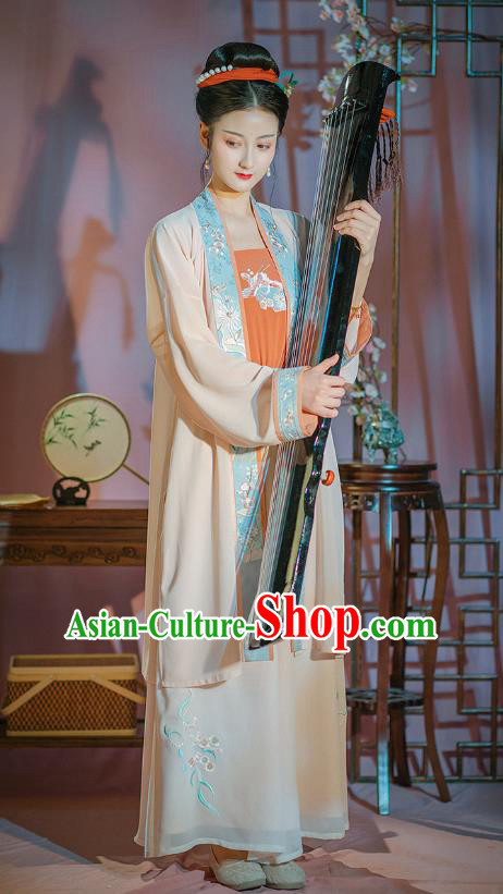 Traditional Chinese Ancient Noble Lady Garment Song Dynasty Hanfu Dress Historical Costumes Complete Set