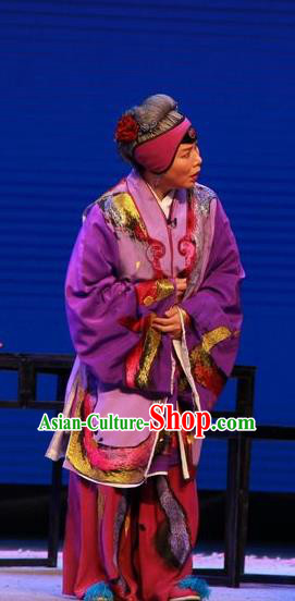 Chinese Kun Opera Elderly Female Dress Costumes and Headpieces Heros Kunqu Opera Old Dame Garment Apparels