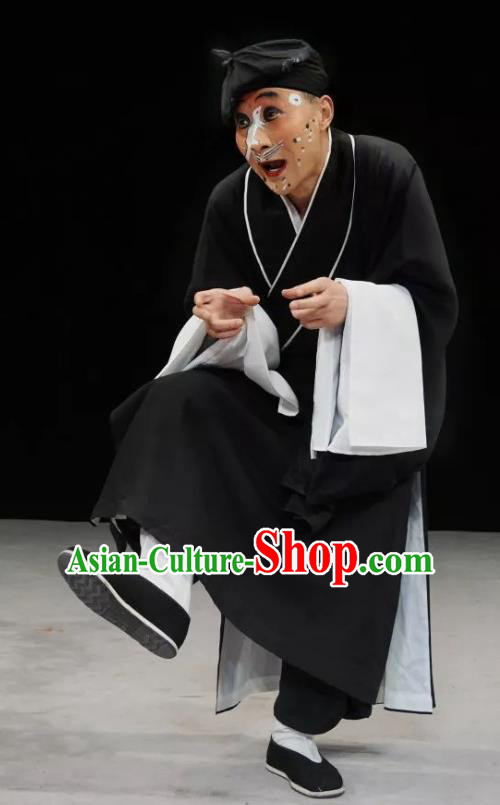 Chinese Kun Opera Chou Role Fifteen Strings of Cash Garment Clothing and Headwear Kunqu Opera Clown Lou A Shu Apparels Costumes