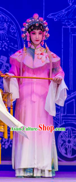 Chinese Kun Opera Court Maid Pink Dress Costumes and Headpieces Nan Ke Dream Kunqu Opera Diva Garment Apparels