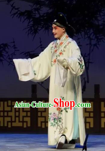 Chinese Kun Opera Scholar Pei Shaojun On A Wall and Horse Garment Costumes and Headwear Kunqu Opera Xiaosheng Young Male Apparels Clothing