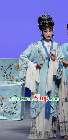 Chinese Kun Opera Diva Li Qianjun Dress Costumes and Headdress On A Wall and Horse Kunqu Opera Noble Lady Garment Actress Apparels