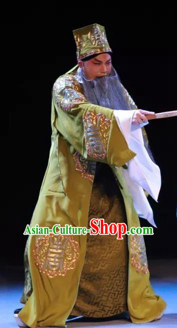 On A Wall and Horse Chinese Kun Opera Laosheng Garment Costumes and Headwear Kunqu Opera Elderly Male Li Shijie Apparels Clothing