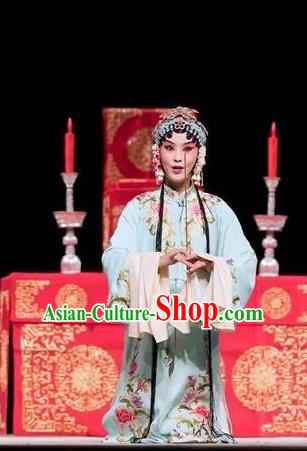 Chinese Kun Opera HUa Tan Fu Guiying Dress Apparels Costumes and Headdress Burning Incense Kunqu Opera Diva Garment