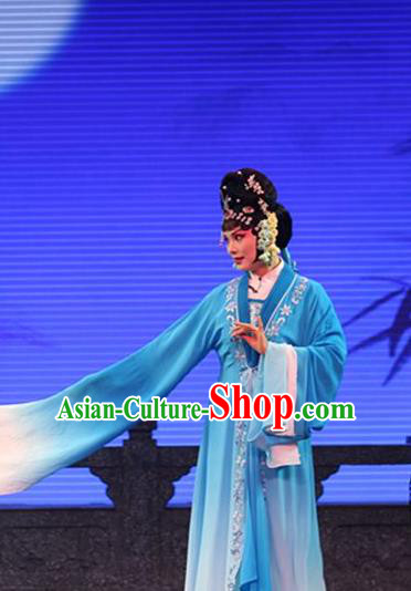 Chinese Kun Opera Noble Female Fu Guiying Dress Apparels Costumes and Headdress Burning Incense Kunqu Opera Diva Actress Garment