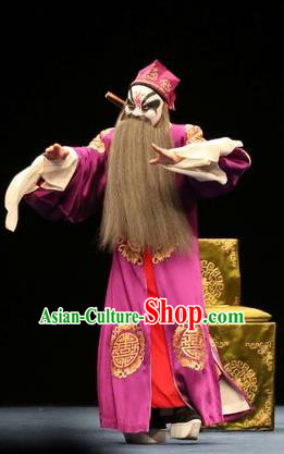 Bai Luo Shan Chinese Kun Opera Elderly Male Apparels Garment Costumes and Headwear Kunqu Opera Laosheng Xu Neng Clothing