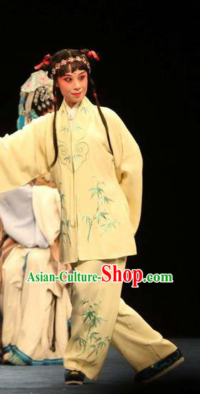 Bai Luo Shan Chinese Kun Opera Young Boy Apparels Garment Costumes and Headwear Kunqu Opera Wa Wa Sheng Clothing