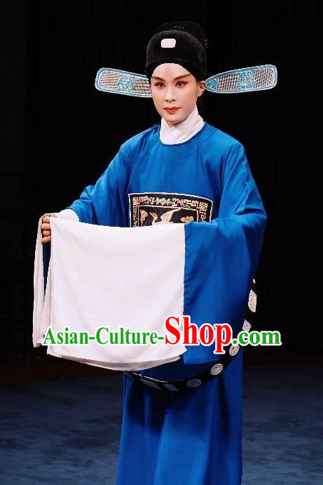 Bai Luo Shan Chinese Kun Opera Niche Apparels Garment Costumes and Headwear Kunqu Opera Xiaosheng Xu Jizu Clothing Official Vestment